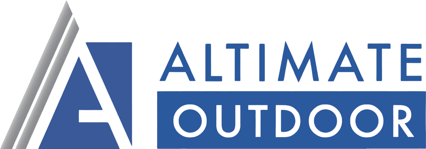 Altimate Outdoor logo with stylized blue "A" and gray lines on left side